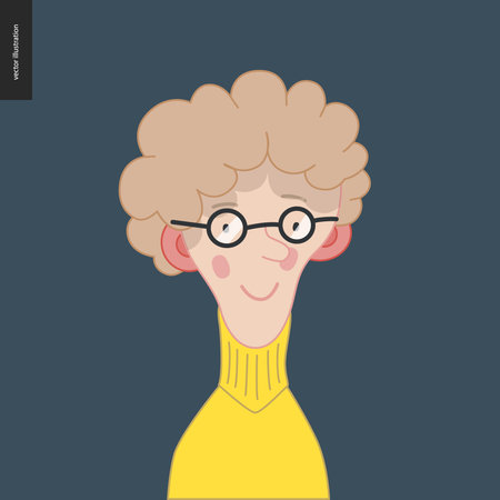 Bright characters portraits- hand drawn flat style vector design concept illustration of young...
