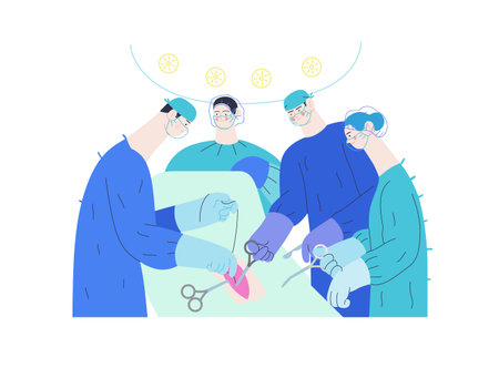 Medical insurance - surgery and surgical procedures -modern flat vector concept digital illustration...