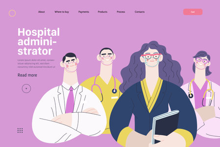 Medical insurance illustration -hospital administrator -modern flat vector concept digital...