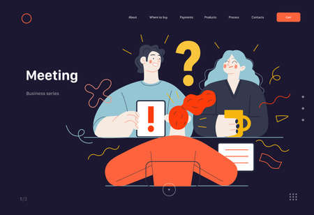 Business topics - meeting, web template. Modern flat vectorのイラスト素材