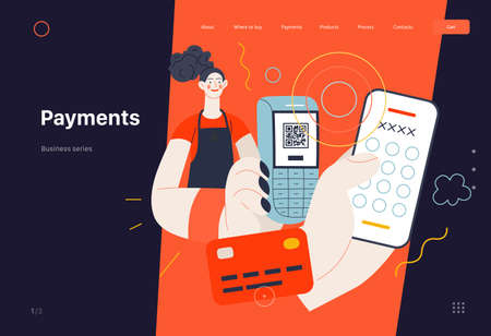Business topics - payments, web template. Modern flat vectorのイラスト素材