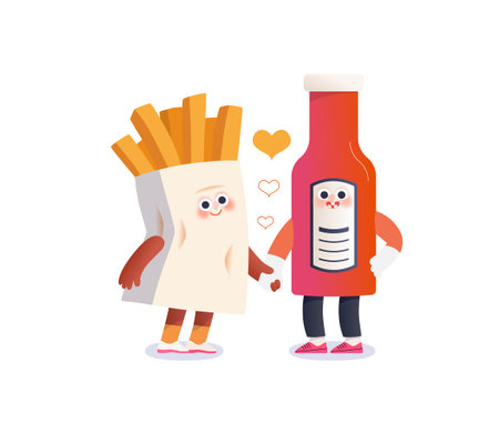 Perfect couple - flat vector illustration of perfect matchのイラスト素材