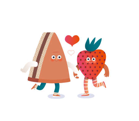 Perfect couple - flat vector illustration of perfect matchのイラスト素材