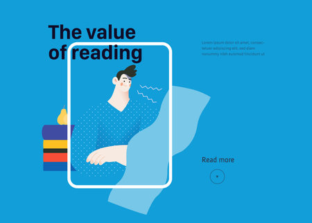 Books graphics -book week events. Modern flat vector concept illustrations of reading people - a...