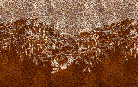 Fashion animal skin and flowers. Nature background.の写真素材
