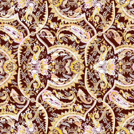 Traditional Indian paisley patternの写真素材