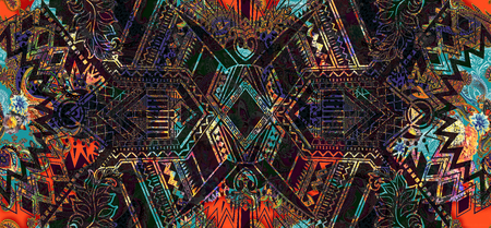 Traditional Indian paisley patternの写真素材