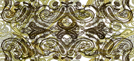 Traditional Indian paisley patternの写真素材