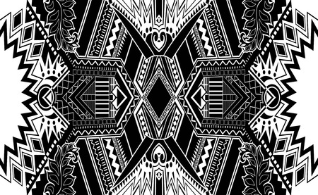 Black and white paisley pattern. Vintage background in batik style. Beautiful vintage floral for your businessの写真素材