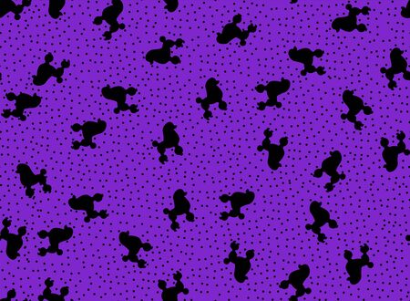Black dogs on violet pattern.の写真素材
