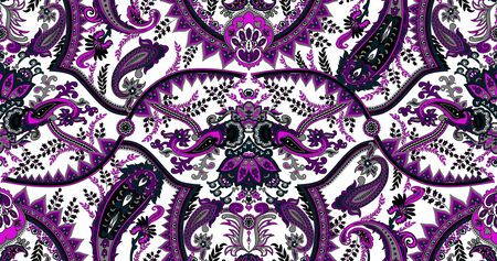 Fashion print for clothes. Seamless ethnic paisley pattern.の写真素材