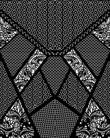 Texture in the modern style of the geometric shapes. Trendy collage pattern. Black and white color.の写真素材
