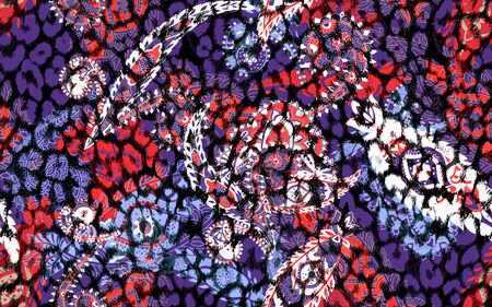 Paisley pattern. Vintage background in batik style. Beautiful multicolor floral for your businessの写真素材