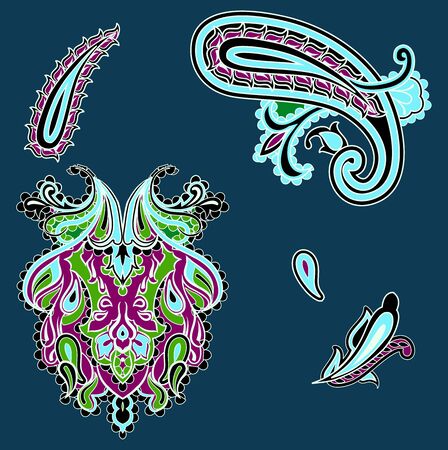 Set paisley pattern. Isolated elements for you design.の写真素材