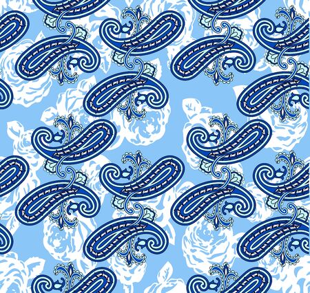 Paisley pattern floral traditional ornaments ethnic background. Seamless vector pattern.の写真素材