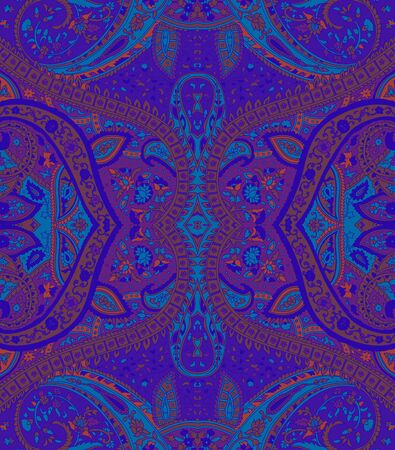 Traditional oriental paisley pattern. Floral wallpaper. Decorative ornament for fabric, textile, wrapping paper.の写真素材