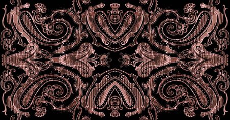 Indian Traditional paisley pattern. Blue color background.の写真素材