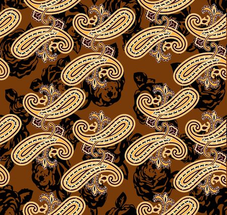 Paisley pattern floral traditional ornaments ethnic background. Seamless pattern.の写真素材