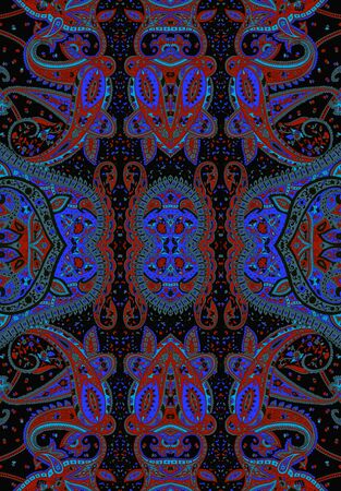 Traditional oriental paisley pattern. Floral wallpaper. Decorative ornament for fabric, textile, wrapping paper.の写真素材