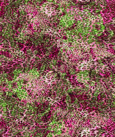 Indian Traditional paisley with leopard skin. Seamless pattern.の写真素材