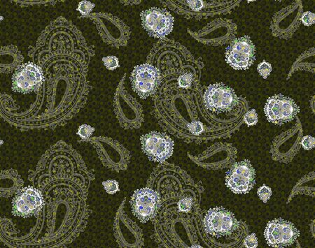 Abstract paisley pattern. Seamless multi color background.の写真素材