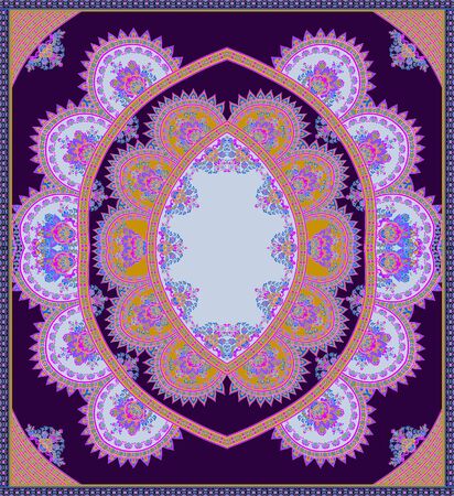 Indian Traditional paisley pattern. Multicolor bright background.の写真素材