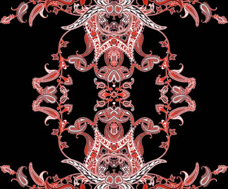 Indian Traditional paisley pattern. Multicolor bright background.の写真素材