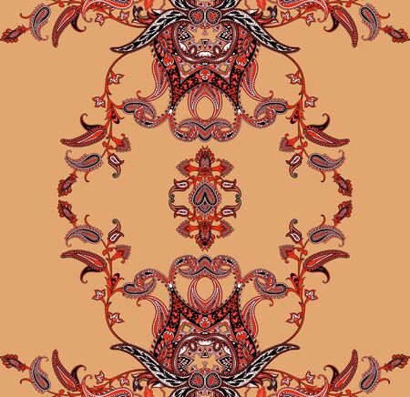 Indian Traditional paisley pattern. Multicolor bright background.の写真素材