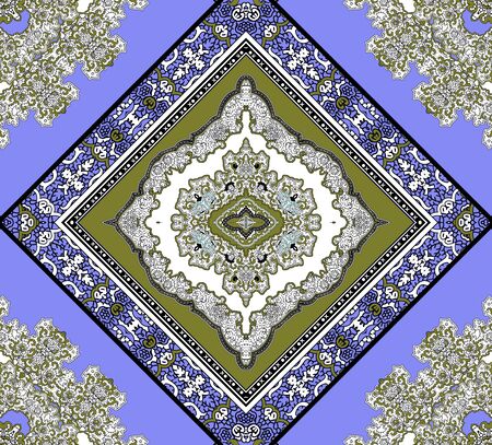 Indian traditional paisley pattern. Multicolor abstract background.の写真素材
