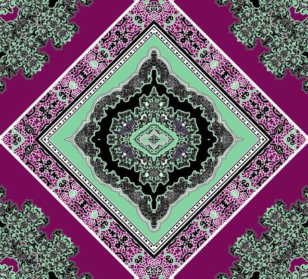 Indian traditional paisley pattern. Multicolor abstract background.の写真素材