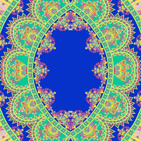 Indian Traditional paisley pattern. Multicolor bright background.の写真素材