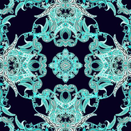 Indian Traditional paisley pattern. Multicolor bright background.の写真素材
