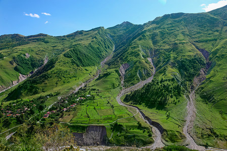 A small village on a mountainside in Georgia.