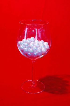 Pearls in wine gobletの写真素材