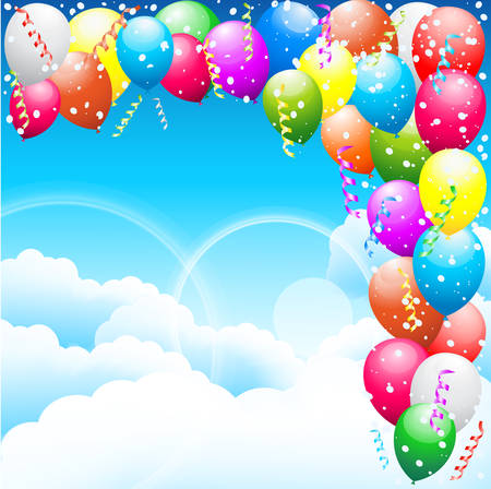 Balloons and sky  Vector illustration のイラスト素材