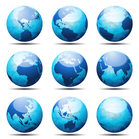 illustration of globes isolated on white. のイラスト素材
