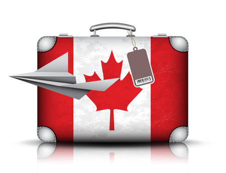 illustration of Canadian suitcase. のイラスト素材