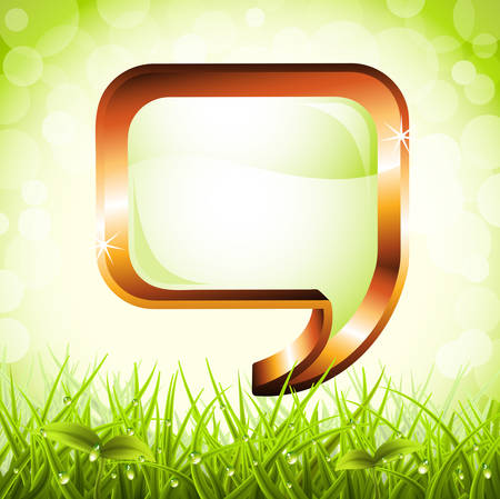 illustration of spring landscape and speech bubble.のイラスト素材