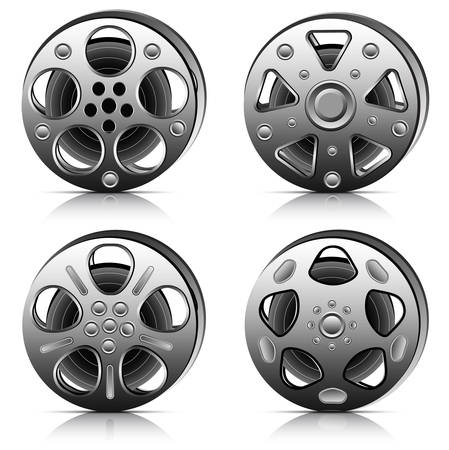 Film reel collection. Vector illustration.のイラスト素材