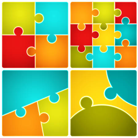Vector illustration of colorful puzzle.のイラスト素材