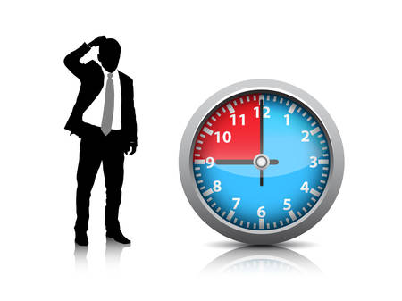 Vector illustration of businessman and clock.のイラスト素材