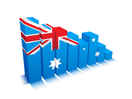Vector illustration of graph with Australian flag. のイラスト素材