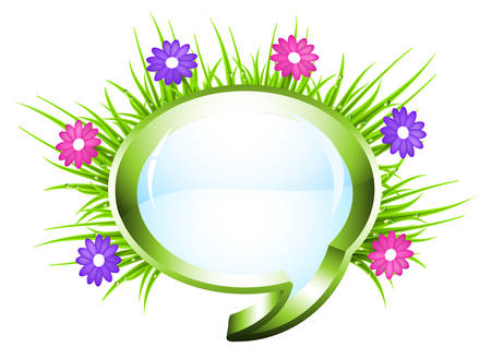 Vector illustration of spring speech bubble with space for your text.のイラスト素材