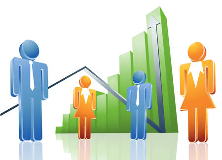 Vector illustration of business people.のイラスト素材