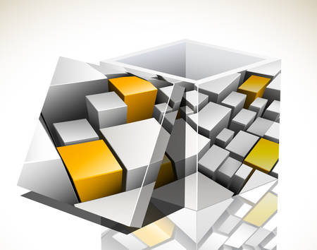 Vector illustration of 3d box.のイラスト素材