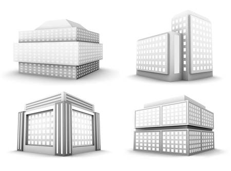 Vector set of buildings.のイラスト素材