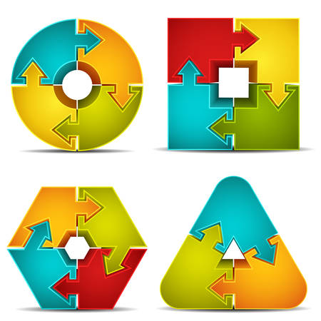 Vector illustration of infographic puzzle. のイラスト素材