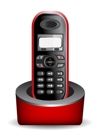 Vector illustration of telephone isolated on white.のイラスト素材
