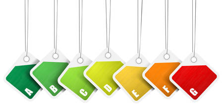Vector illustration of energy efficiency labels.のイラスト素材