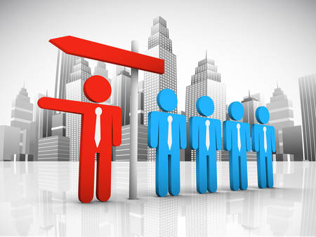 Vector illustration of business people in the city. のイラスト素材